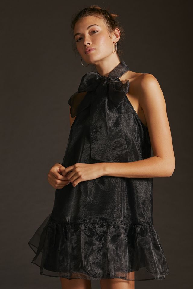 Maeve Organza Bow-Neck Mini Dress #1