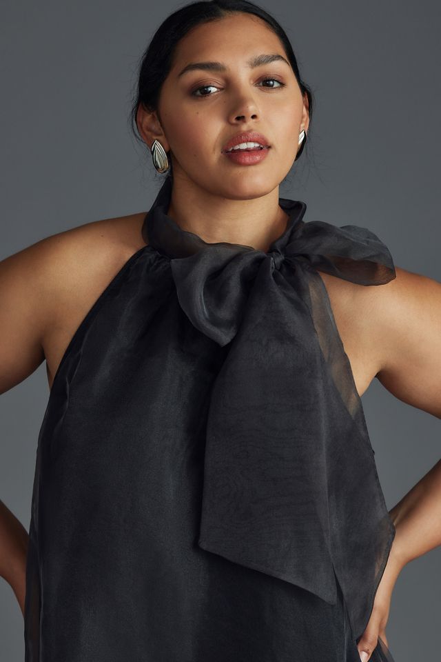 Maeve Organza Bow-Neck Mini Dress #7