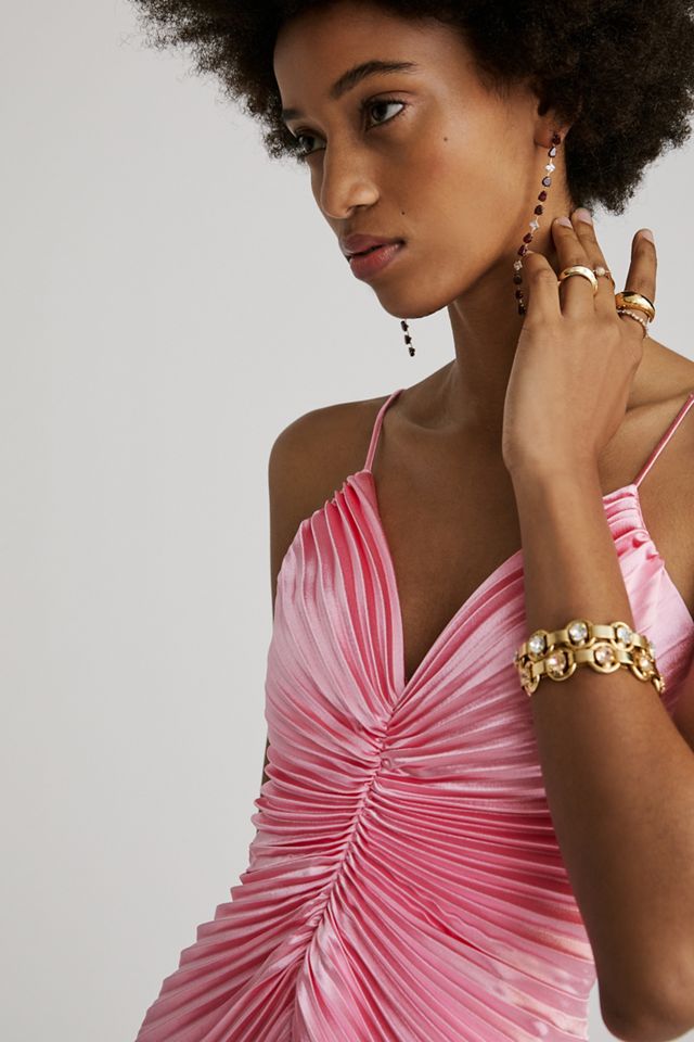Delfi V-Neck Pleated Midi Dress #1