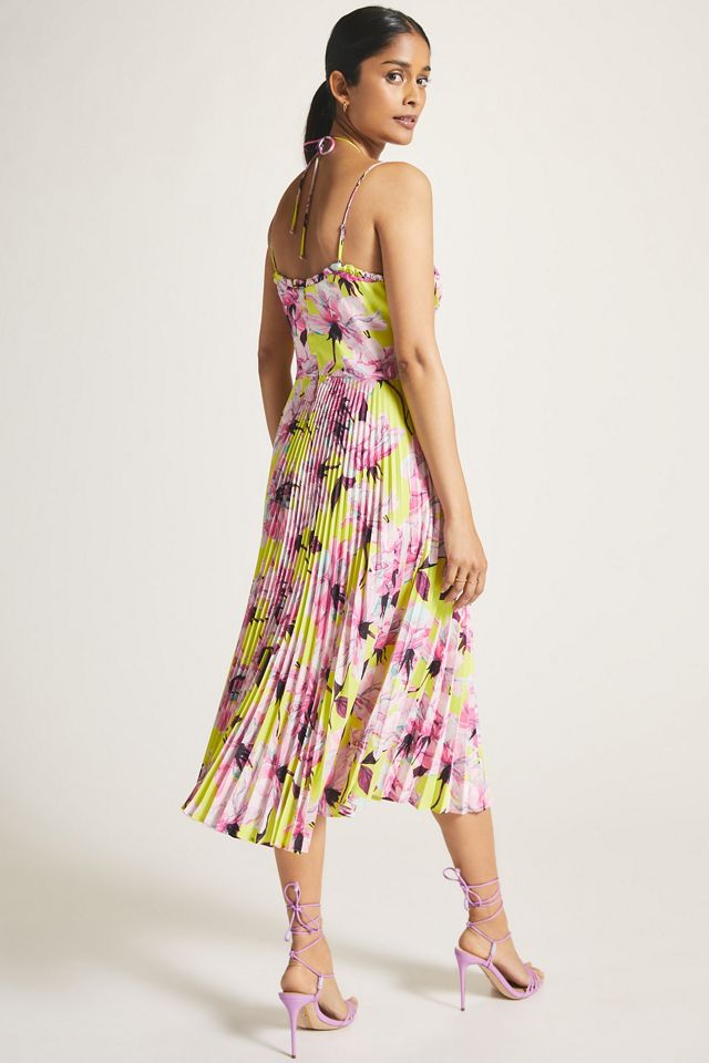 pleated halter midi dress anthropologie Pleated Halter-Neck Midi Dress by ESTHE in Black, Size: Small at Anthropologie