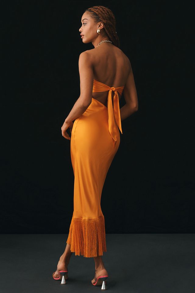 Delfi Collective Strapless Silk Fringe Dress #1