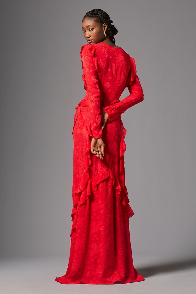 Delfi Collective Anika Long-Sleeve Lace Ruffle Dress #4