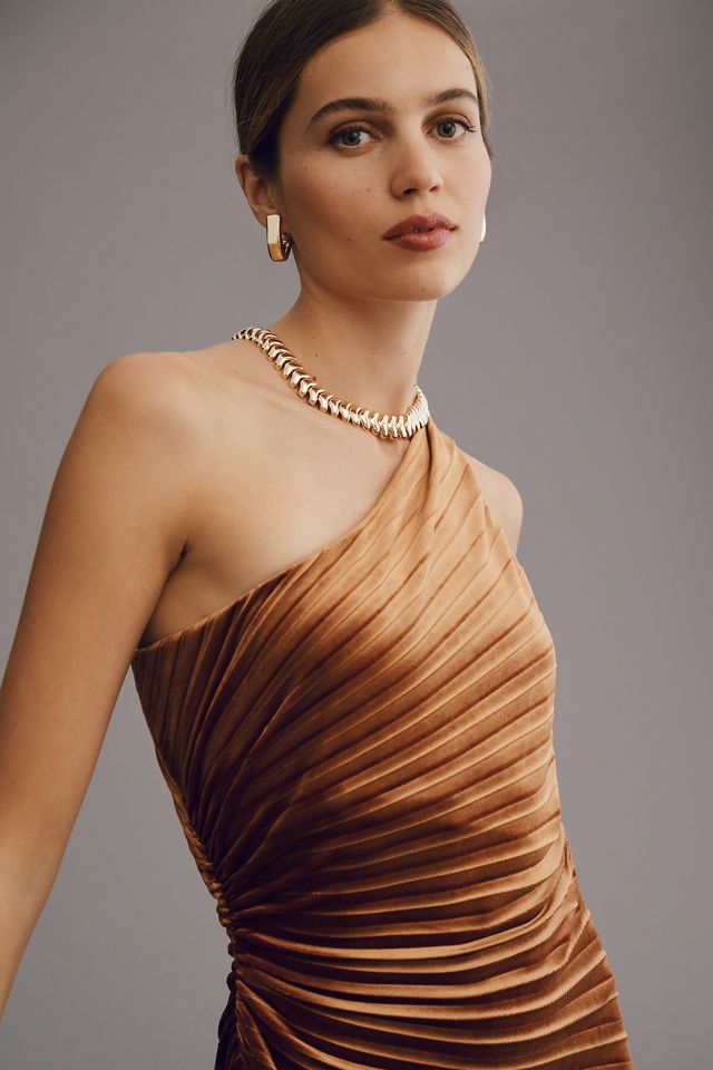 Delfi Collective Pleated One-Shoulder Sheath Dress #3