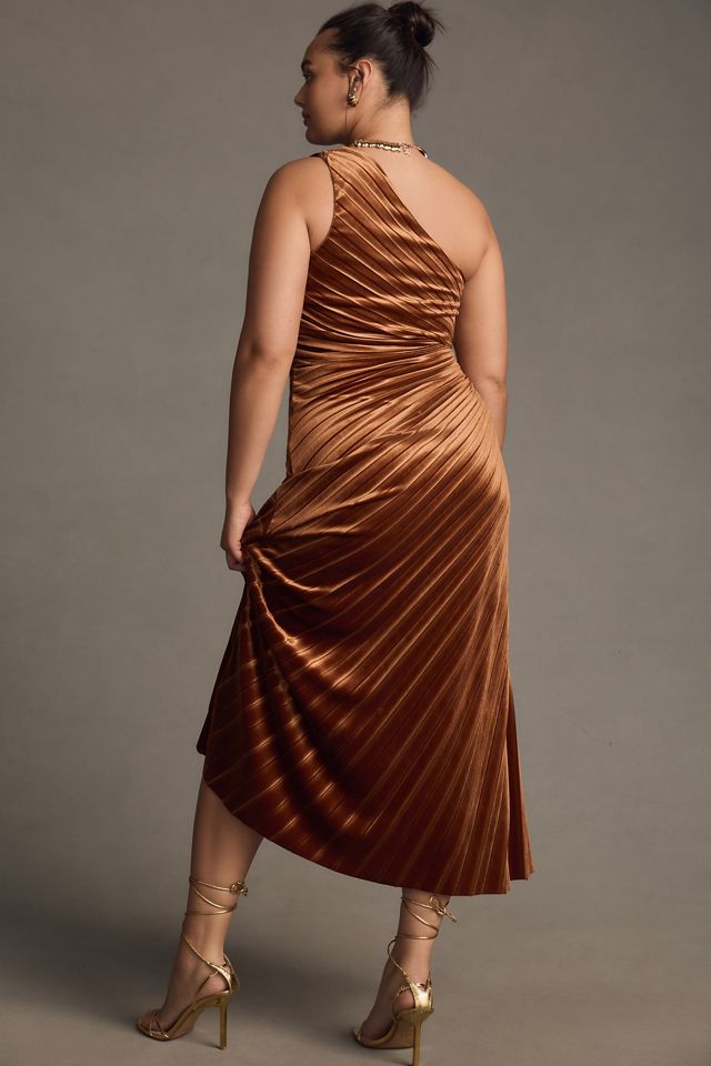 Delfi Collective Pleated One-Shoulder Sheath Dress #7