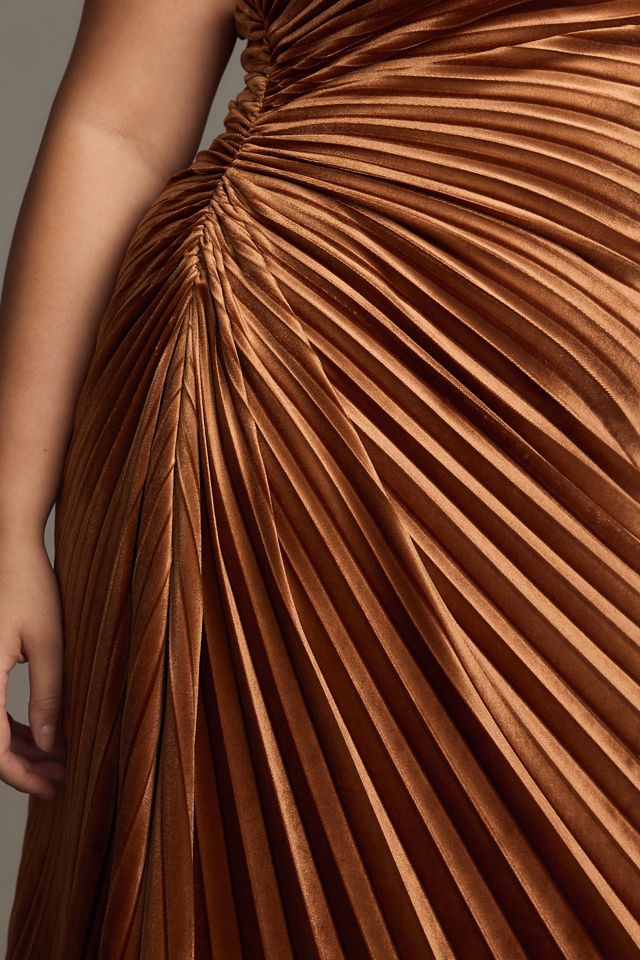 Delfi Collective Pleated One-Shoulder Sheath Dress #8