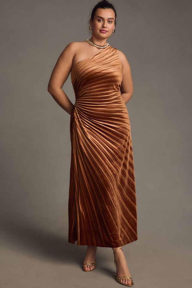 Delfi Collective Pleated One-Shoulder Sheath Dress #5