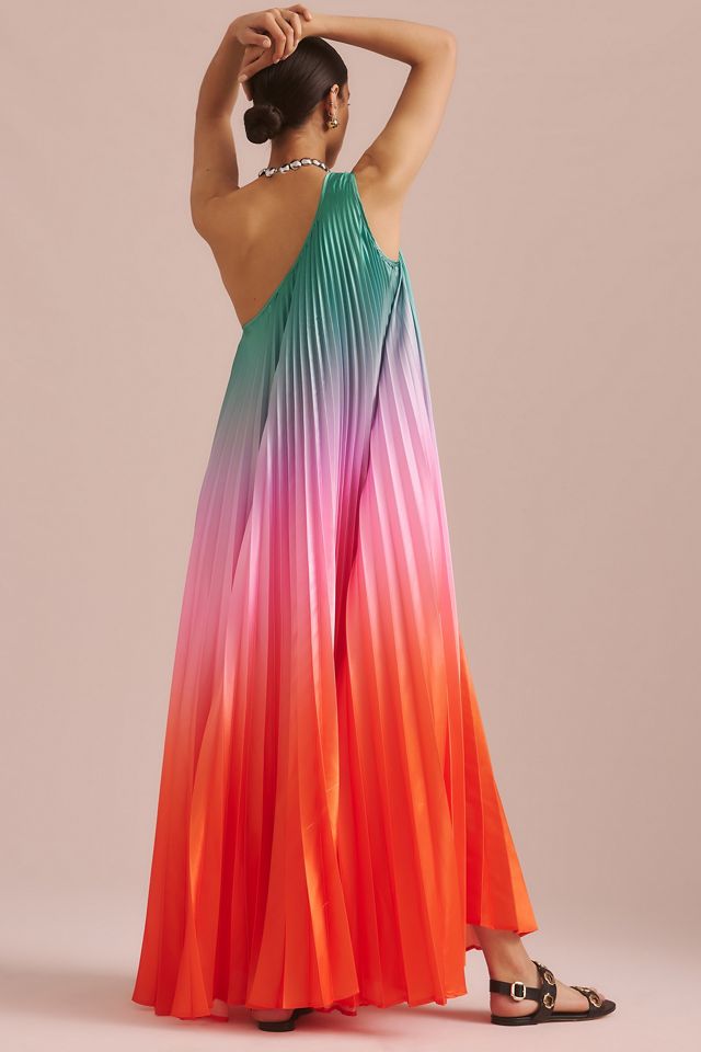 Delfi Collective One-Shoulder Pleated Ombre Dress #1