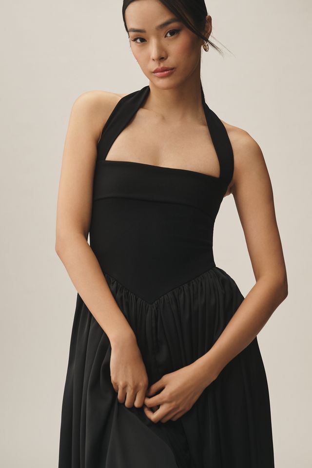 Delfi Collective Megan Halter Drop-Waist Maxi Dress #1