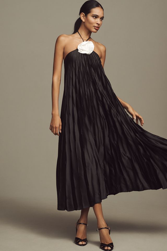 Delfi Collective Clara Halter Pleated Midi Dress #3