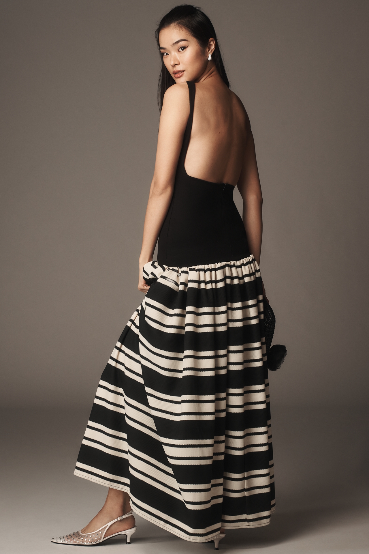 Delfi Collective Zona Sleeveless Square-Neck Midi Dress