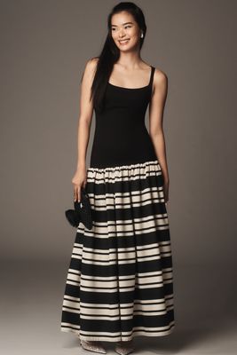 Delfi Collective Zona Abito lungo senza maniche con scollo quadrato