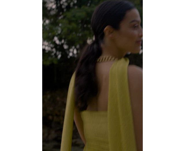 delfi mica maxi dress Delfi Collective Mica Strapless Neck Scarf Maxi Dress