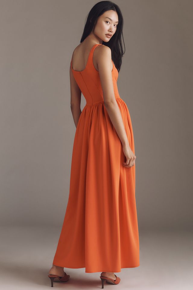 Delfi Collective Margot Sleeveless V-Neck Basque-Waist Maxi Dress #1