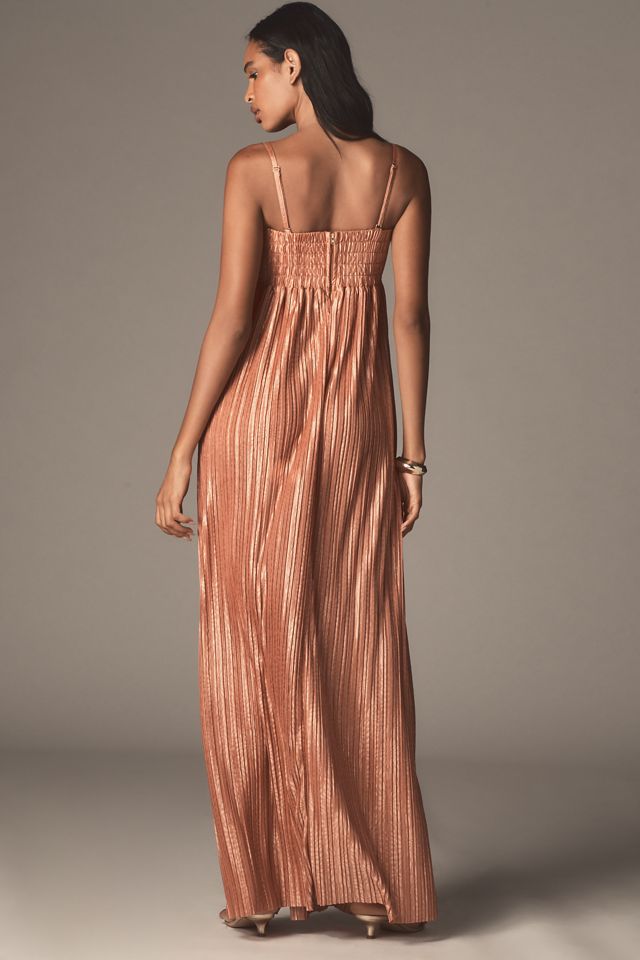 Sabina Musayev Nicola Halter Draped Pleated Maxi Dress | Anthropologie