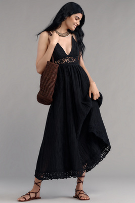 Sabina Musayev Nalaya Sleeveless Deep-v Midi Dress