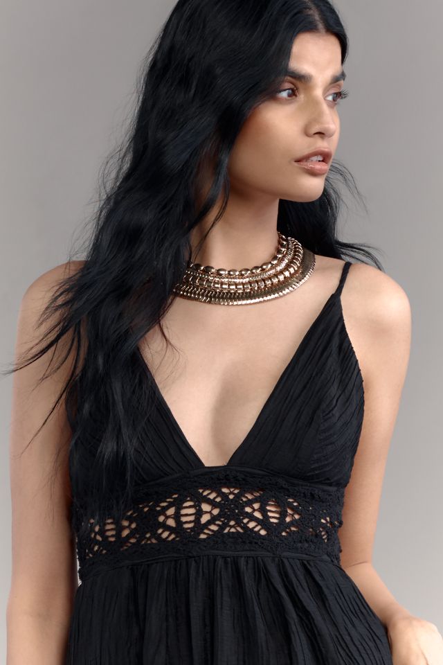 Sabina Musayev Nalaya Sleeveless Deep-V Midi Dress #1