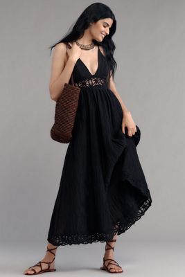 Sabina Musayev Nalaya Sleeveless Deep-V Midi Dress
