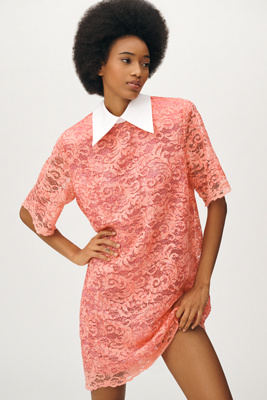 Stella Nova Sequined Lace Shirt Dress In Multicolor