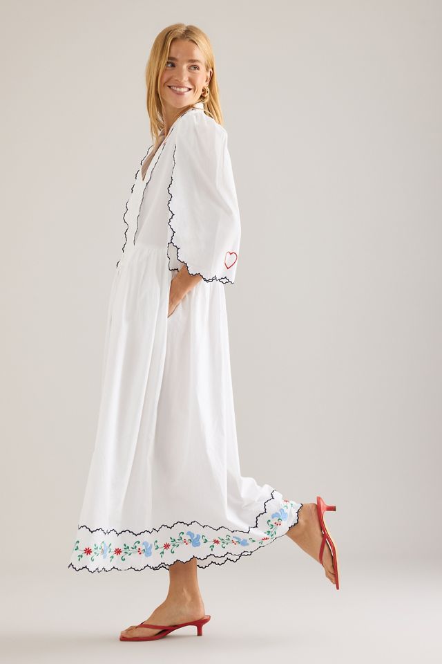 stella nova embroidered midi dress Ethnoza Women'sEthnoza Women's Printed Fit & Flare Dress main image 1