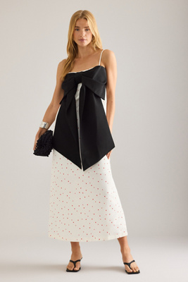 Robe midi à imprimé caur et naud en Black taille: Uk 8 chez Anthropologie - Stella Nova - Modalova