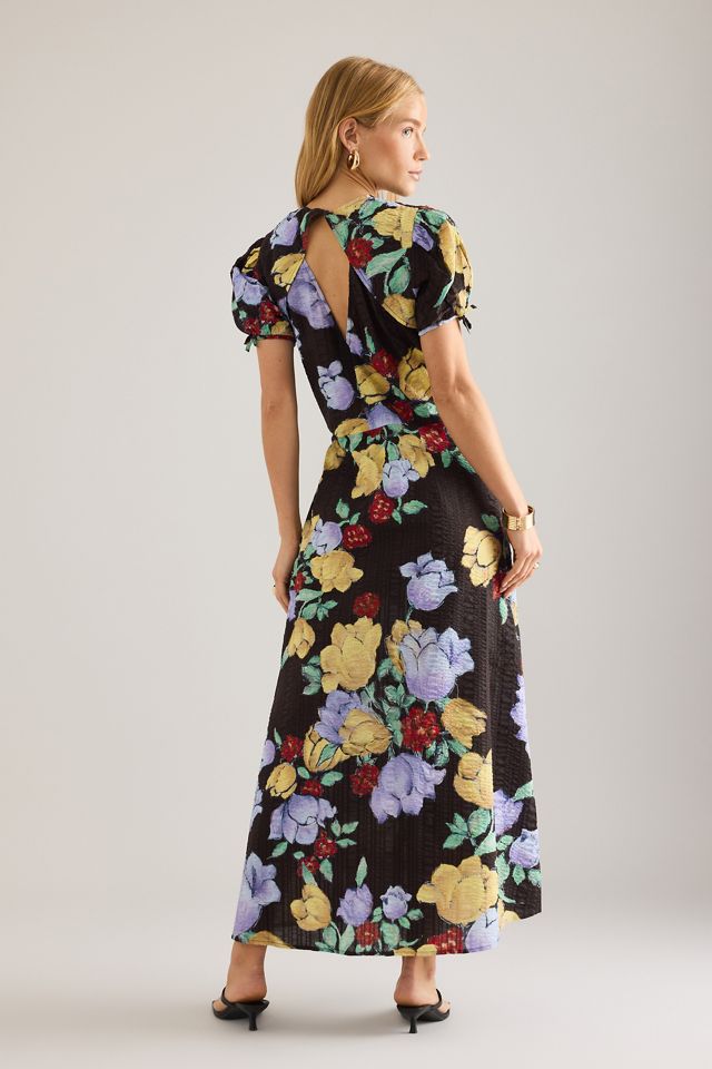 Robe mi-longue Stella Nova à manches bouffantes à fleurs #1