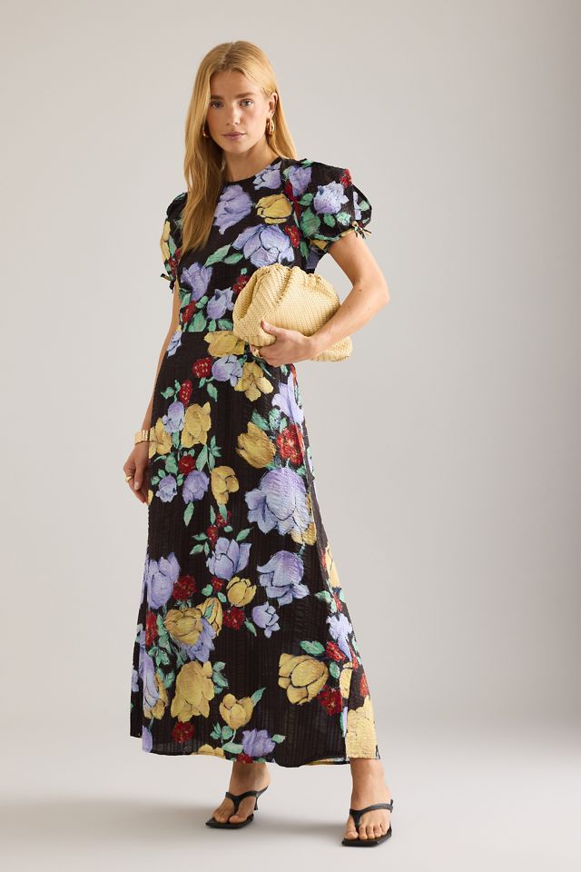 Robe mi-longue Stella Nova à manches bouffantes à fleurs #5