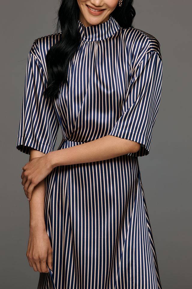 Stella Nova Silk Blend Short-Sleeve Midi Dress | Anthropologie