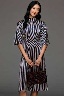 Stella Nova Silk Blend Short-Sleeve Midi Dress