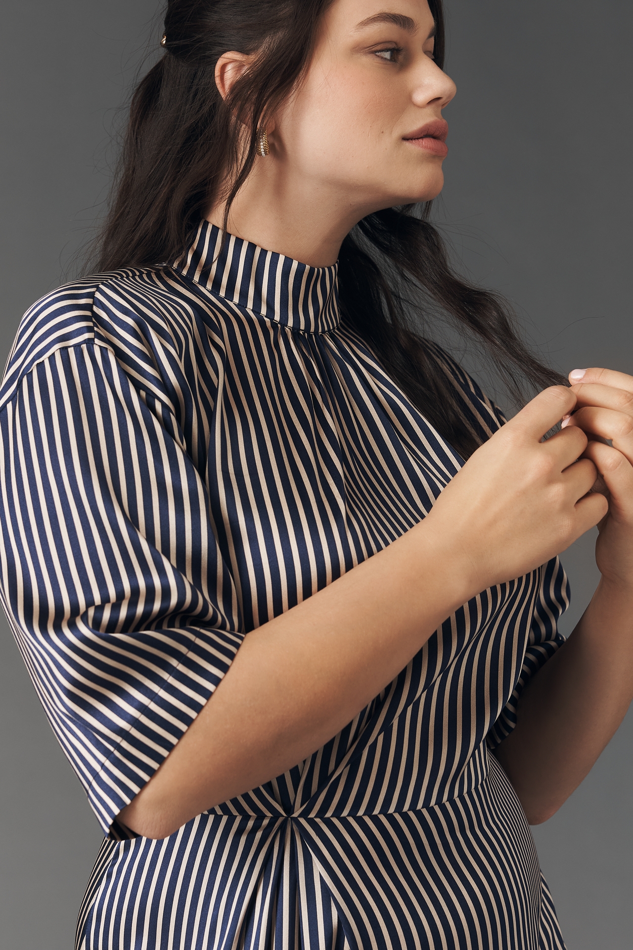 Stella Nova Silk Blend Short-Sleeve Midi Dress