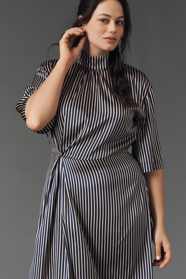 Stella Nova Silk Blend Short-Sleeve Midi Dress | Anthropologie