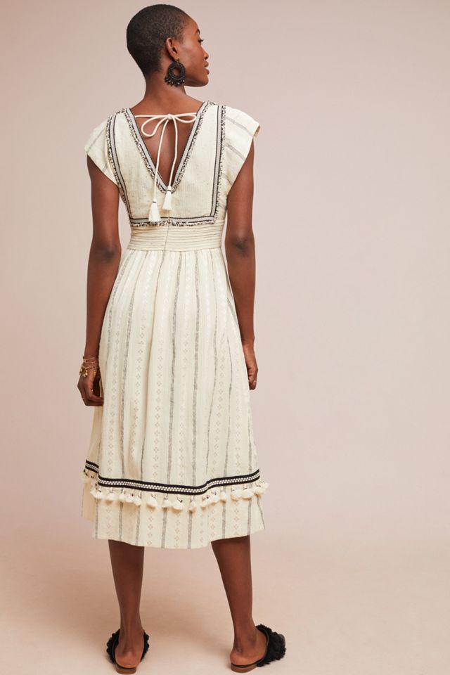 knee length dresses for ladies Anaya Blush Pink Ribbon Detail Midi Dress – Style for your Shape main image 0