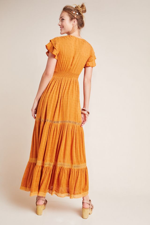 Maeve Sunshine Embroidered Maxi Dress #1
