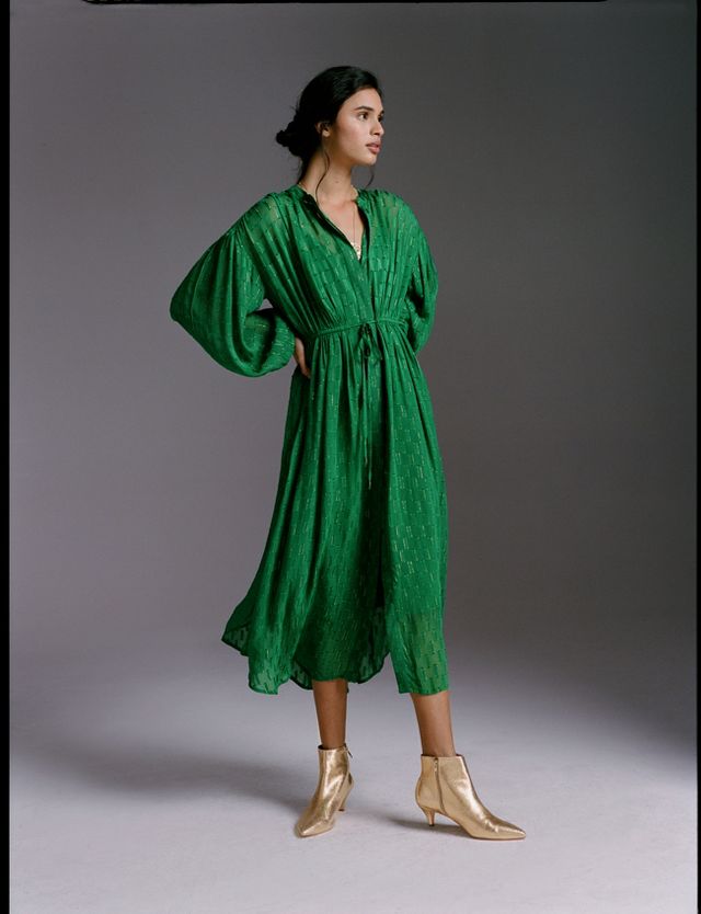 Anthropologie green shop maxi dress