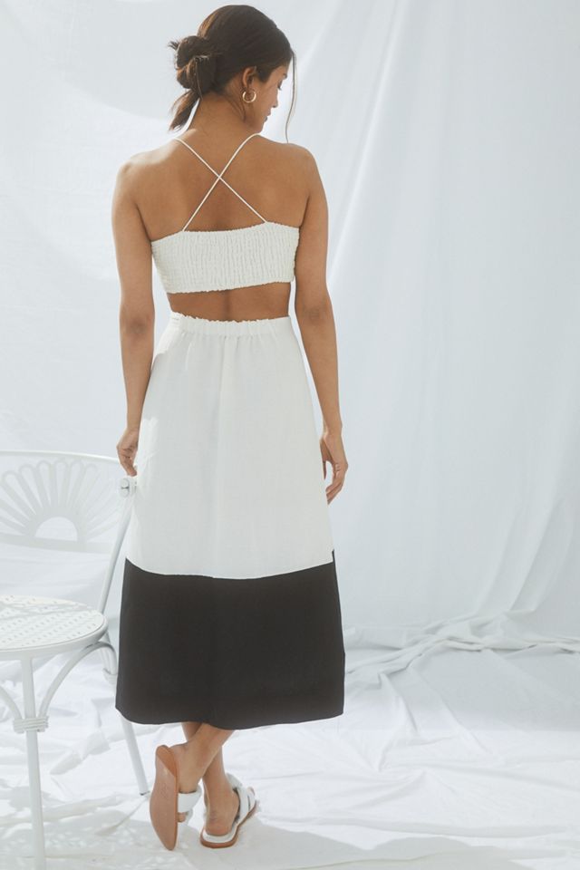 Maeve Colorblocked Contrast Midi Dress #1