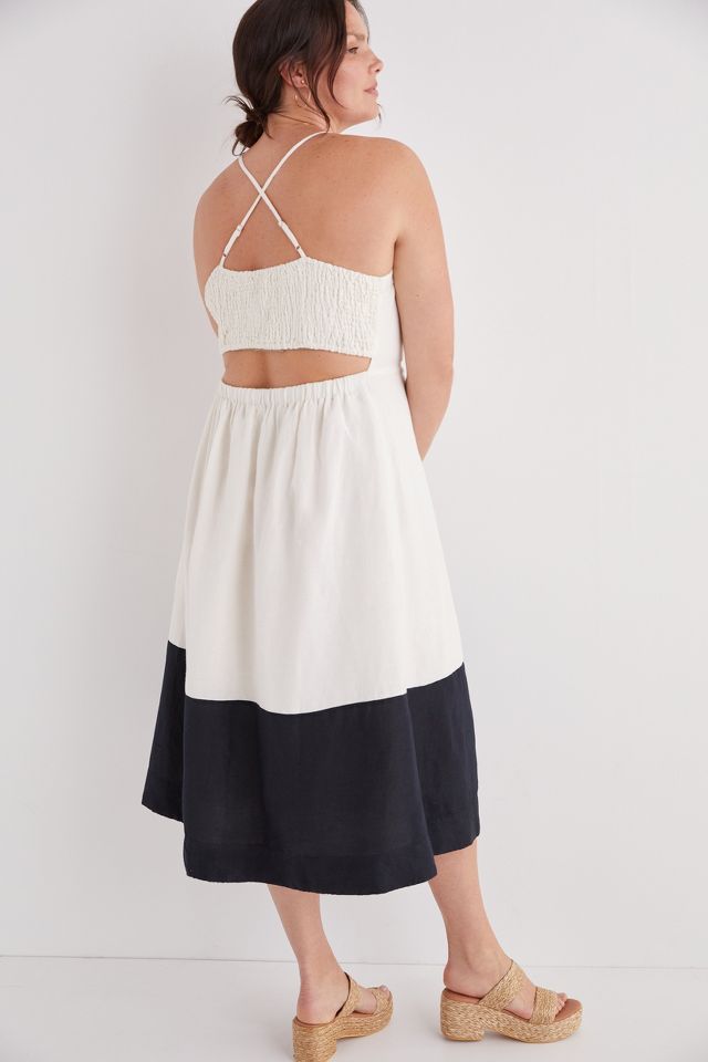 Maeve Black store and White Color Block Midi Dress