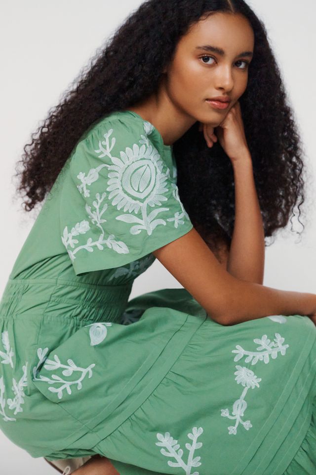 Somerset 100% Cotton Embroidered Maxi Dress | AnthroHome