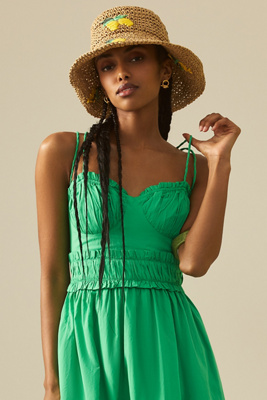 anthropologie green corset dress By Midi In MANCYFIT Silk Full Slip nav-566 Strapless dress Color:Black (BLK)