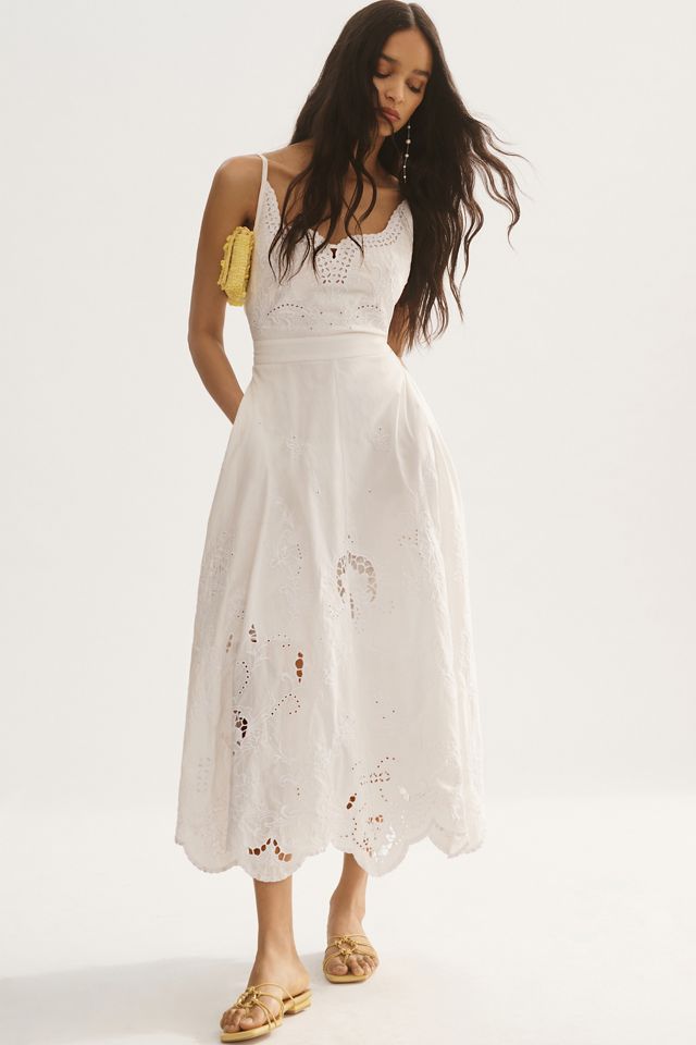 By Anthropologie Tie-Back Cutwork Dress