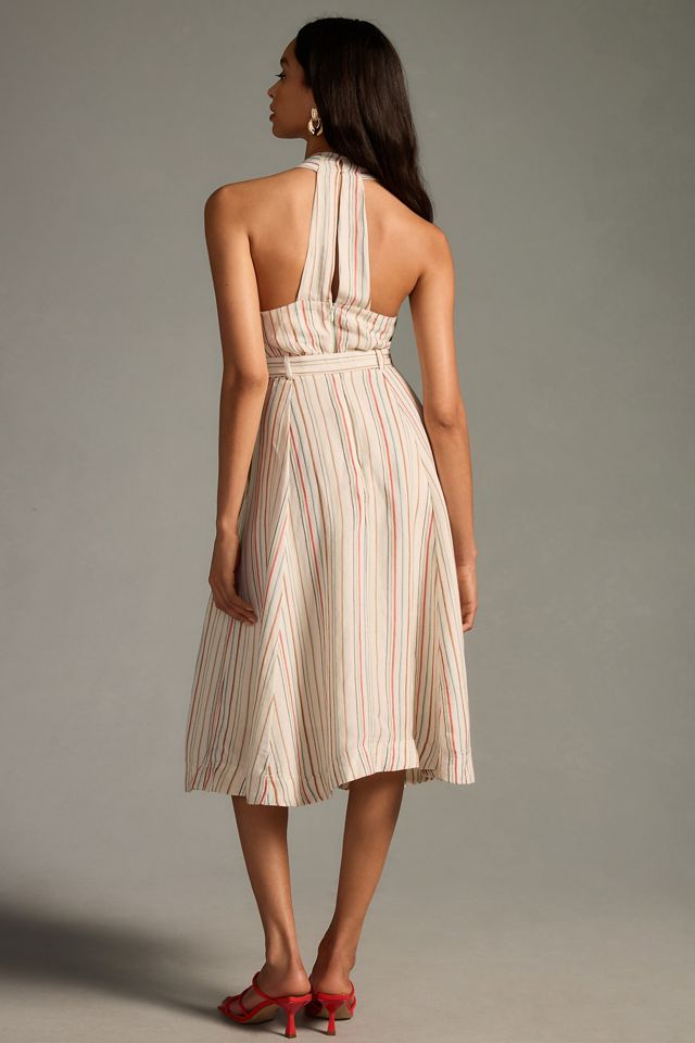 Maeve Belted V-Neck Button-Front Dress #2