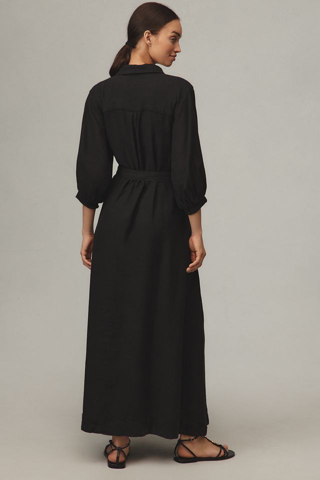 Robe portefeuille maxi ceinturée boutonnée Maeve #1