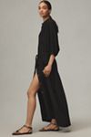 Maeve Button-Front Belted Maxi Shirt Dress