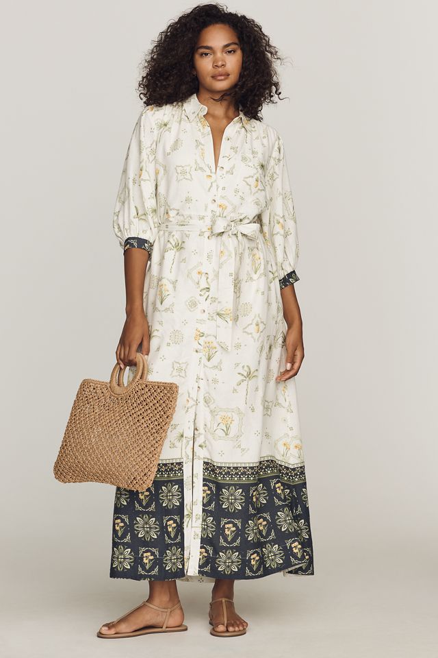 Maeve Mona Linen Maxi Shirtdress #4