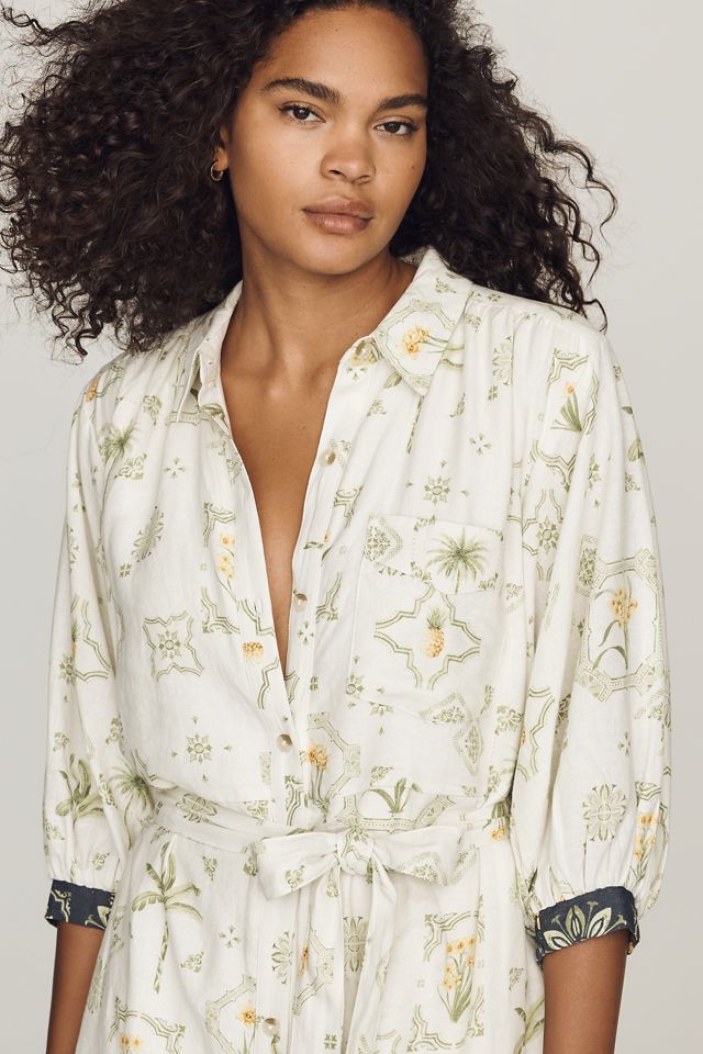 Mona Linen Shirt Dress by Maeve | Anthropologie