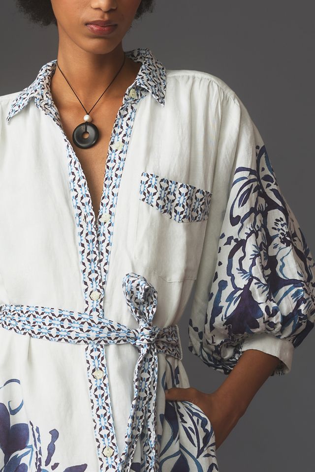 The Mona Linen Shirt Dress by Maeve #2