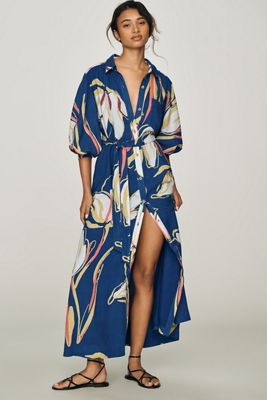cornflower blue chiffon dress The Carmen Dress in Provencal Blue Floral 0 / Provencal Blue Floral