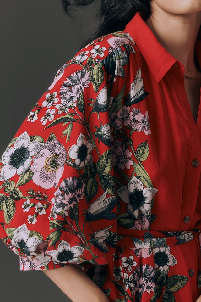 Robe maxi portefeuille ceinturée à boutons Maeve #2