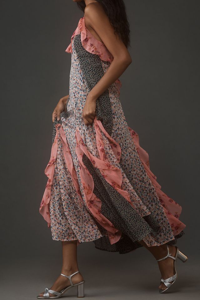 By Anthropologie Sleeveless V-Neck Ruffle Midi Dress #2