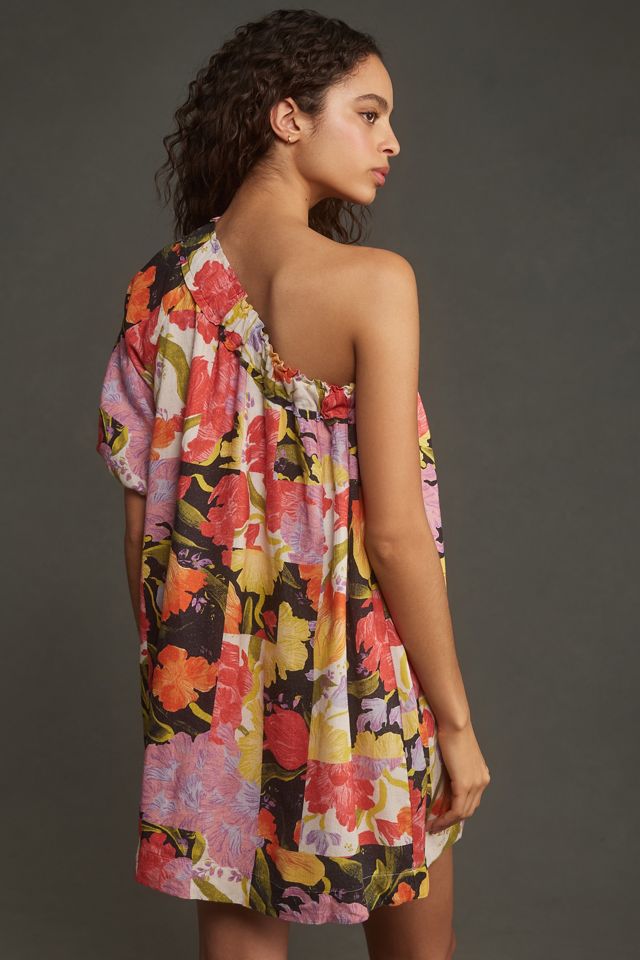 Yukiko Noritake One-Shoulder Mini Shift Dress #1