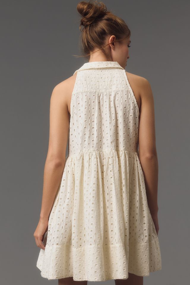 Maeve Halter Eyelet Mini Dress #1