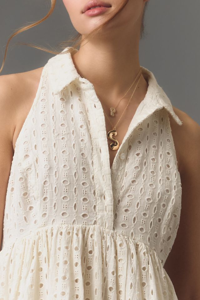 Maeve Halter Eyelet Mini Dress #2